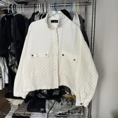 ZARA BASIC ホワイト キルティングジャケット