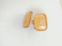 オレンジ スクエア型 カフリンクス
