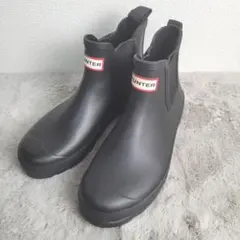 美品✨ HUNTER 23.0 サイドゴアブーツ レディース ラバー ブラック