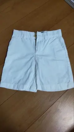 ラルフローレン　半ズボン　白　ボタン＆ジッパー　4/4T　110/53