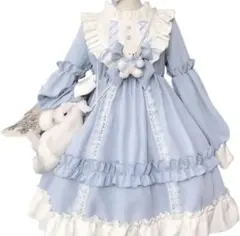 と*と様 水色 ゴスロリドレス ウサギ付き