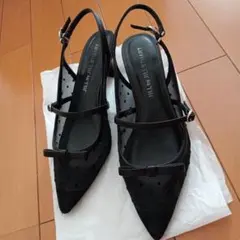 JILL by JILLSTUART ドット柄リボン メッシュサンダル ブラックのサムネイル
