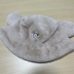 ミッキーマウス フリース帽子 ベージュ