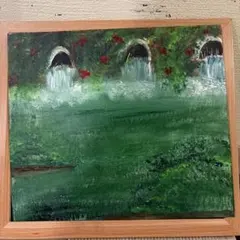 絵画 油彩画 風景画 湖畔の街並み - メルカリ
