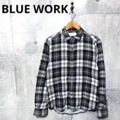 BLUE WORK ブルーワーク メンズ 長袖 チェック ネルシャツ 1