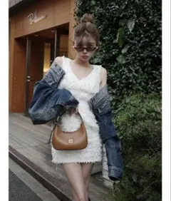 Darich ツイードフリンジミニワンピース