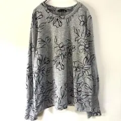 ZAC&RACHEL 花柄 カットソー M 灰色 フェミニン インポート 上品