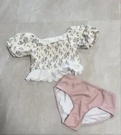 キッズ　水着　女の子　90 花柄