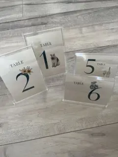 結婚式テーブル番号、ミニカードスタンド（真鍮）セット