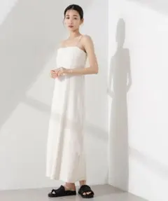 nano universe Wストラップカップ付き キャミソールワンピース