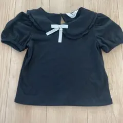 H&M 黒 フリル襟 半袖トップス 6-8歳