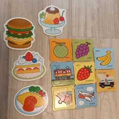 食べ物と乗り物のジグソーパズルセット