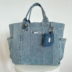 デニムリメイク　コインポーチ付き　トートバッグ　a