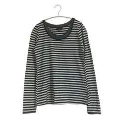 【Wcloset】Tシャツ ボーダー ラメ 薄手 長袖 (Ｆ)