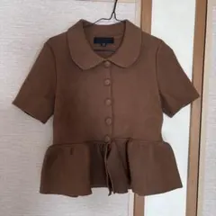 【5/6発送可能！】ZARA ニットぺプラムカーディガン　Sサイズ
