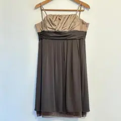 GENET VIVIEN ジュネビビアン キャミワンピース ブラウン×ゴールド