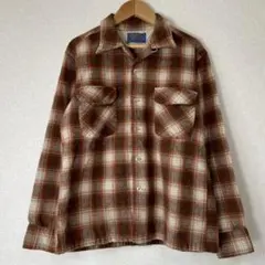 70s ペンドルトン ボックスシャツ オンブレチェック ウール ビンテージ