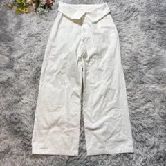 スピック＆スパン　2WAYハイウエストパンツ　【M】38　ホワイト　ワイド