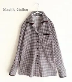 【美品】昭和レトロ風 日本製 千鳥格子 開襟シャツ ヴィンテージ調