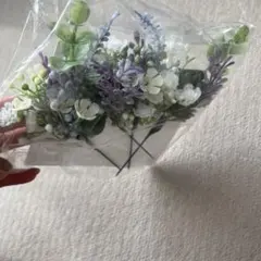 寒色系　お花　髪飾りセット　定価3300円