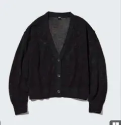 ユニクロ　UNIQLO メッシュ ショートカーディガン ブラック　黒