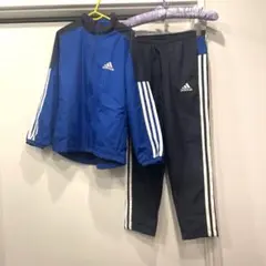 adidas キッズ　 ジャンパー　パンツセット 青/黒　130