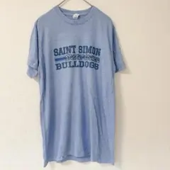 タルテックス Tシャツ クルーネック 半袖 ロゴ S 青 水 コットン デイリー