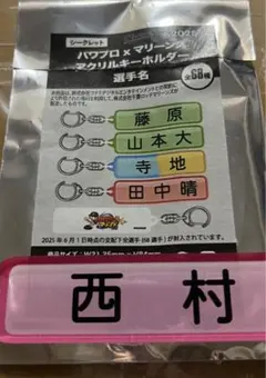 千葉ロッテマリーンズ　パワプロアクリルキーホルダー　西村