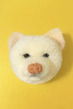 動物マスコット 柴犬（白柴A）キーホルダー ぬいぐるみ チャーム 羊毛