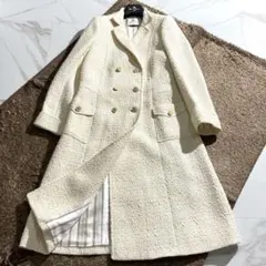 未使用級✨ 22AW エトロ ツイードロングコート ダブルボタン ベージュのサムネイル