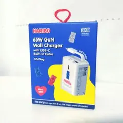 Haribo 65W GaN 急速充電器 内蔵リトラクタブルUSB-Cケーブル