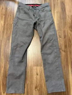 EDWIN チェック柄 デニムパンツ グレー