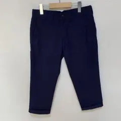 ABAHOUSE ロールアップ チノパン　ネイビー　かジュアル　クロップドパンツのサムネイル