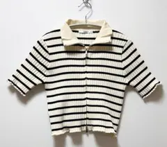 RETRO GIRL 5分袖ZIPカーデ