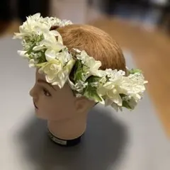 ホワイト花冠 フラダンス用アクセサリー