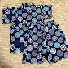 円形模様 甚平 サイズ100