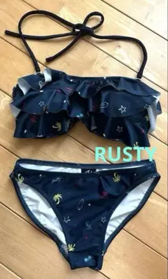 ✴︎新品✴︎RUSTYビキニショーツセット ネイビー 7Sのサムネイル