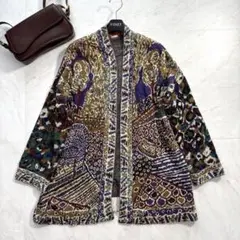 【希少】MISSONI ミッソーニ　ヴィンテージ　ノーカラーニットカーディガン