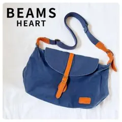 月末セール✨ビームスハート ショルダーバッグ キャンバス生地 A4 ネイビー