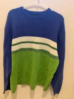 90s 香港製　J.CREW BORDER COTTON ニット