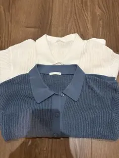 GU サマーニット　ポロシャツ　羽織り　カーディガン　トップス　長袖　薄手
