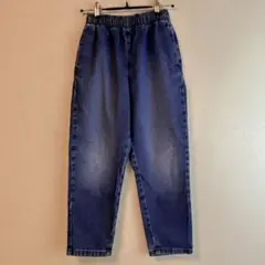 【140】GU KIDS デニムシェフパンツ テーパード