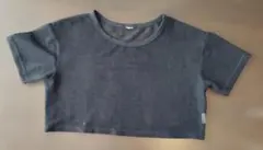 メッシュ クロップド丈 Tシャツ ブラック ブルー