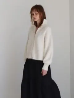 DRESSLAVE ニットジップアップ フォクス カシミヤ　カーディガン