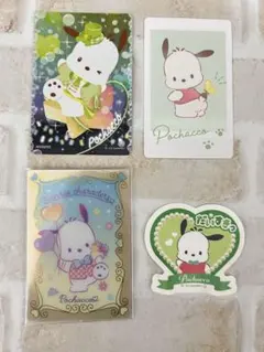 ポチャッコ カード3枚ステッカー1枚まとめ売り