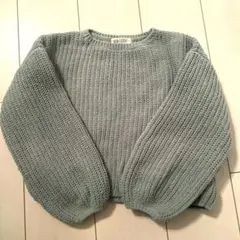 値下げ美品　H&M バルーンスリーブ ニットセーター 120 ピスタチオグリーン