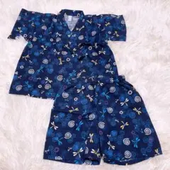 甚平 じんべい とんぼ 90センチ 青 紺色 おしゃれ