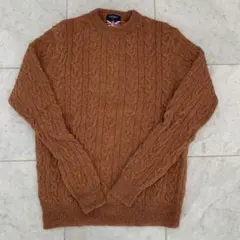 ケーブルニットセーター★Lサイズ★ウール★ブラウン