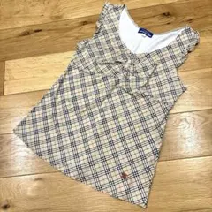 【バーバリーブルーレーベル】✳︎かわいいフリル ノバチェック柄タンクトップ✳︎38