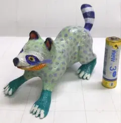 オアハカ民芸調・木彫ハンドメイド・アライグマ